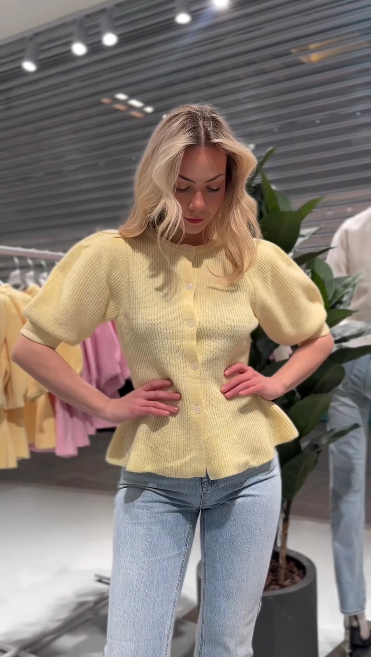 PCSILLY Knit Cardigan - Pale Banana